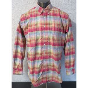 Mens Cinch‎ Western Long Sleeve Button Front Shirt Size L Multicolor Plaid Rodeo